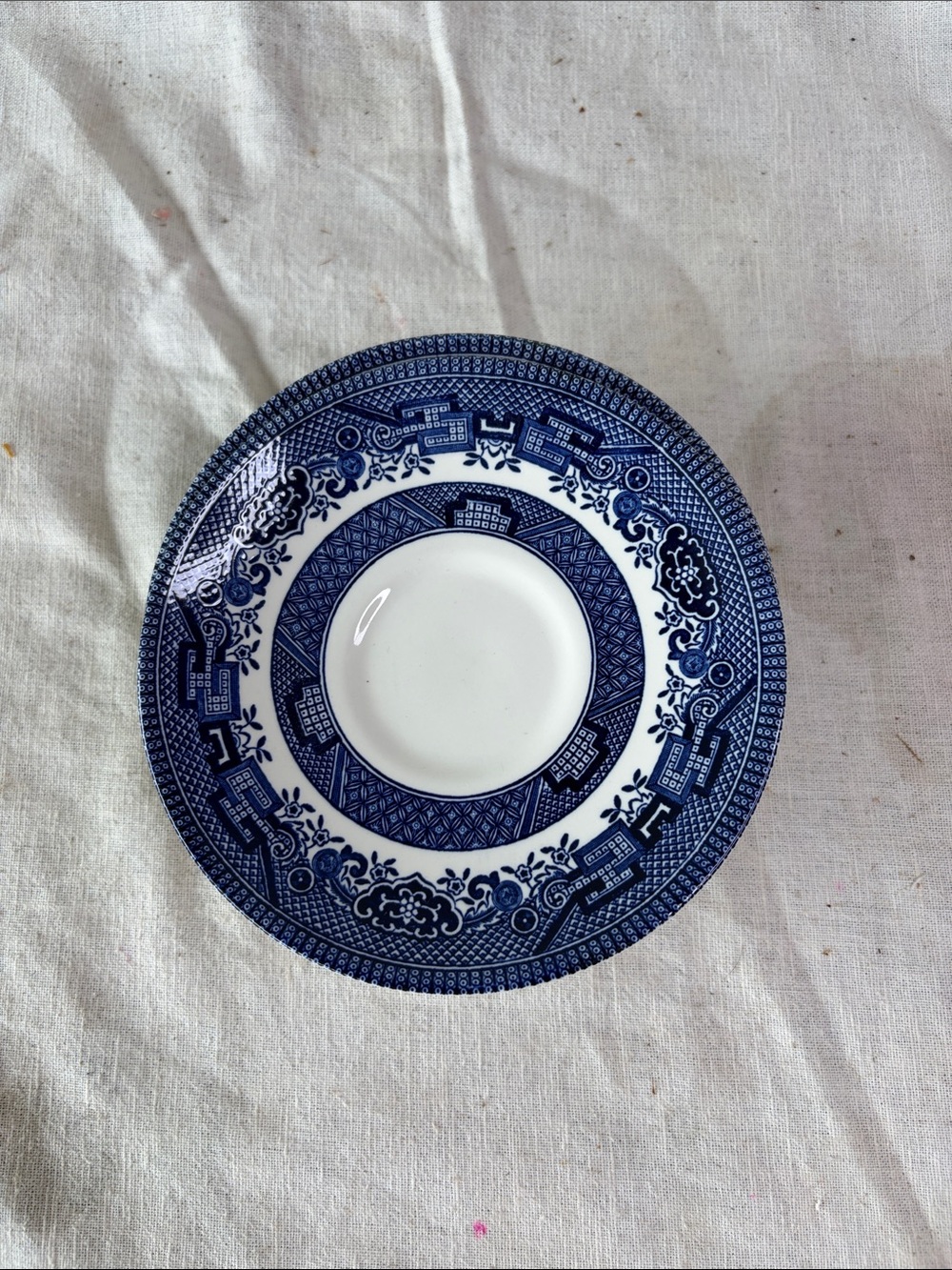 Blue and White Decorative Saucer - Classic Floral Pattern